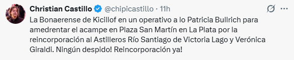 Trabajadores del Astillero Río Santiago denunciaron un operativo de la Policía bonaerense durante un acampe instalado frente a la Gobernación.