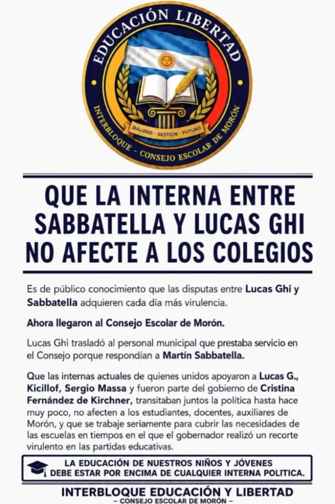 Tras ser beneficiados por el intendente, La Libertad Avanza pidió que el peronismo deje sus internas fuera del Consejo Escolar.