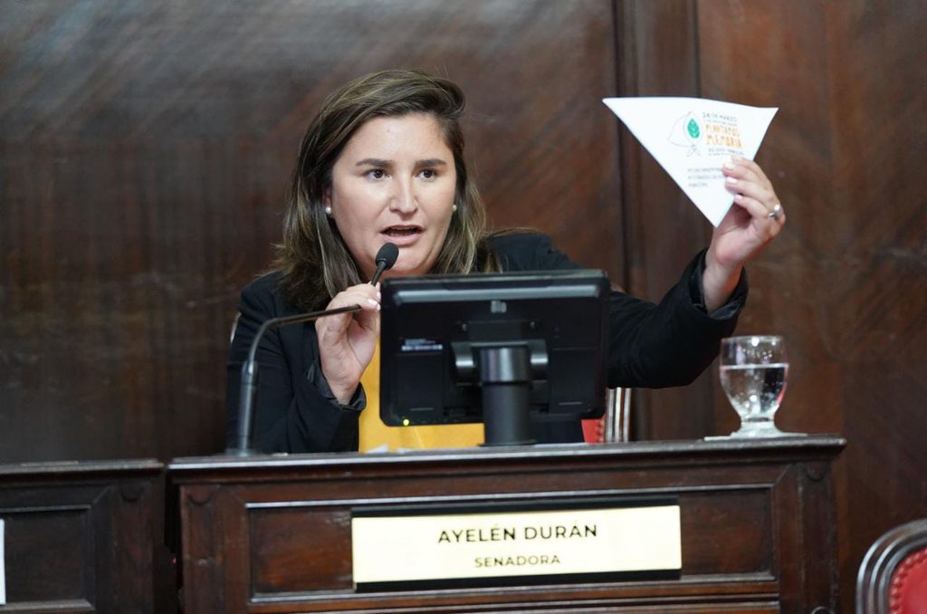 Ayelén Durán, la senadora kicillofista que ingresó el proyecto para reestablecer las reelecciones indefinidas para los intendentes. 