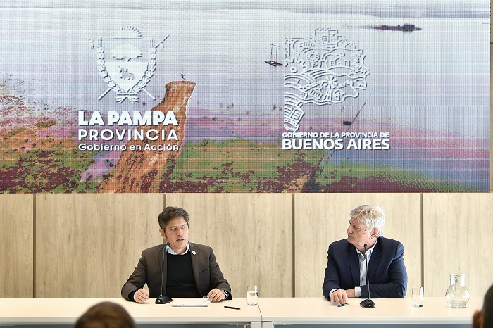El gobernador bonaerense, Axel Kicillof, cosechó foto con su par de La Pampa, Sergio Ziliotto, y acordó convenios para prevenir y mitigar los efectos ante la inminente llegada de El Niño. 