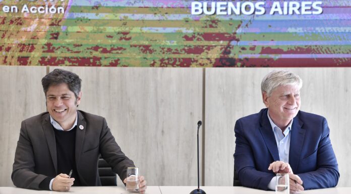 Kicillof cosechó foto con Zillotto en La Pampa y acordó convenios para mitigar a El Niño El gobernador bonaerense, Axel Kicillof, cosechó foto con su par de La Pampa, Sergio Ziliotto, y acordó convenios para prevenir y mitigar los efectos ante la inminente llegada de El Niño.