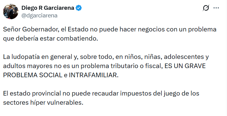Los cuestionamientos del diputado Diego Garciarena al anuncio efectuado este lunes por el gobierno de Axel Kicillof.