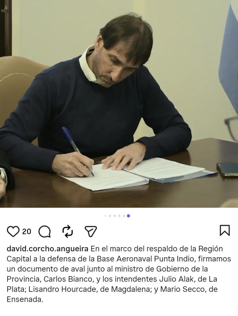 El intendente de Punta Indio, David Angueira, destacó el acompañamiento de los jefes comunales de la Región Capital.