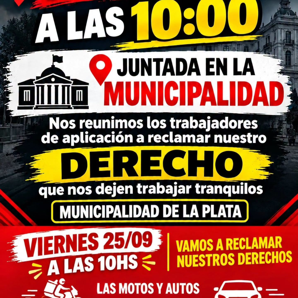 Choferes de apps marcharon a la Municipalidad de La Plata por los controles y pidieron conformar una mesa por el conflicto con los taxistas. “Es una cacería de brujas”, denunciaron.  